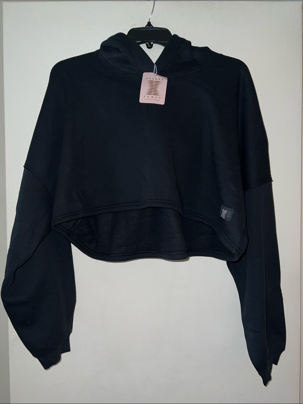 Savage X Fenty Black Cropped Hoodie